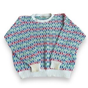 Vintage 90s multicolored Coogi style knit sweater